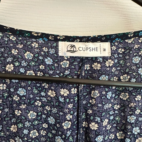 Cupshe Women’s Medium Floral Bohemian Blue Kimono Swimsuit Cover-Up Robe Lace - Picture 4 of 8